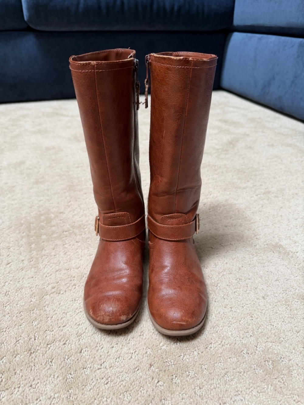 Cat & Jack Tall Brown Leather Riding-Style Boots